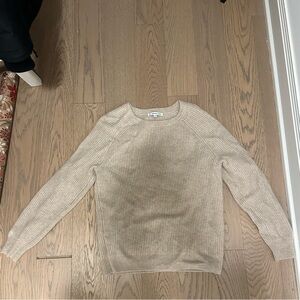 Men's Beige Crewneck Sweater- cashmere
